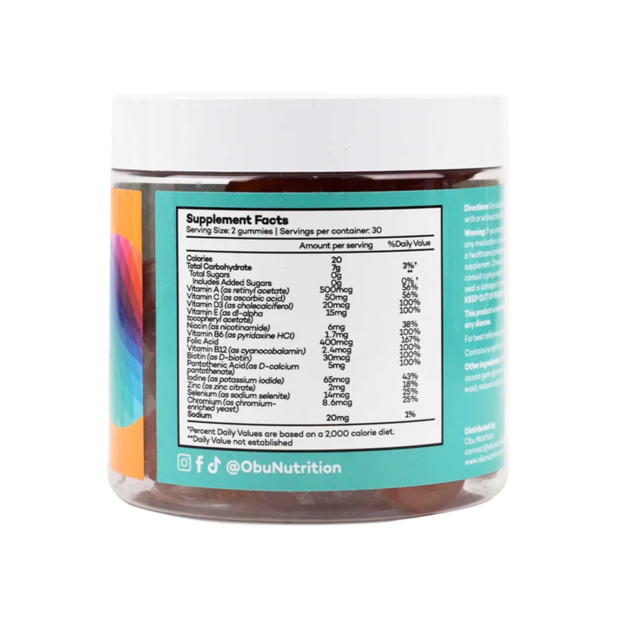 Obu Multivitamin Gummies For Adults Tropical Flavor 60'S