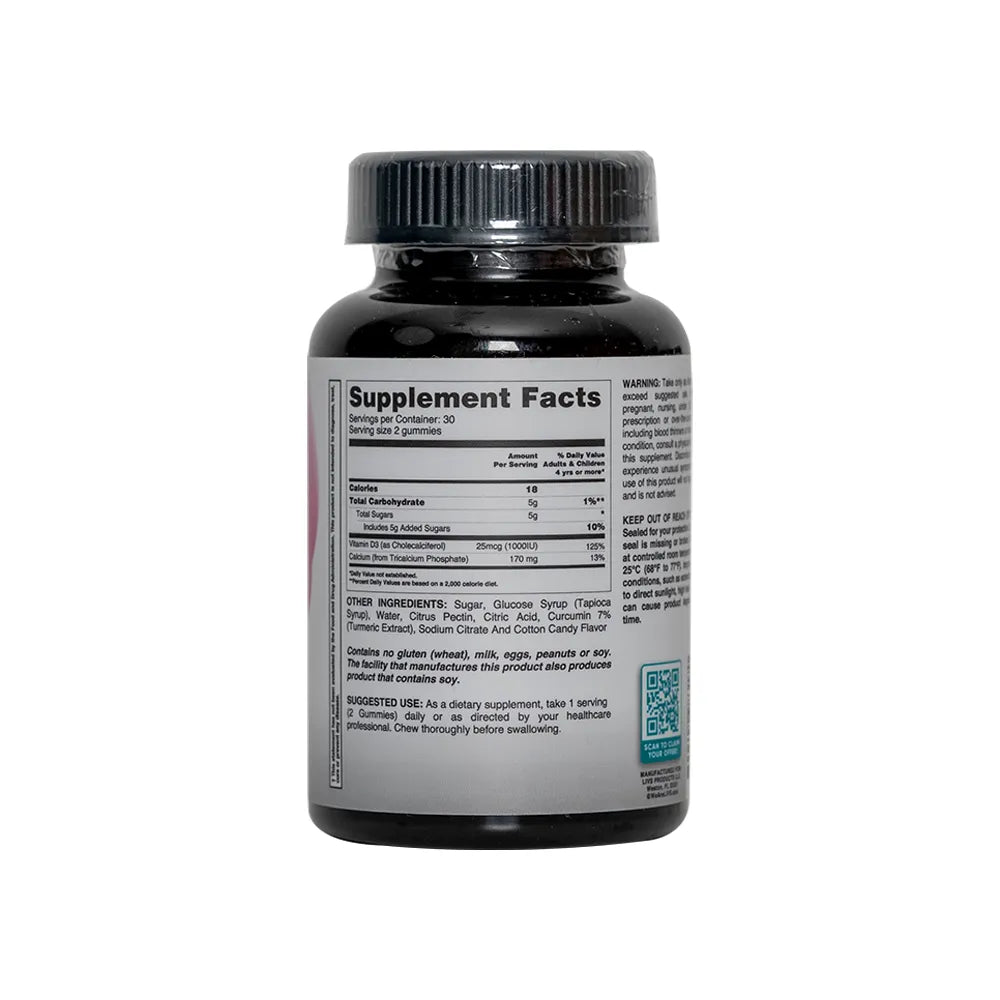 Livs Calcium + Vit D with Cotton Candy Flavor 60 Gummies