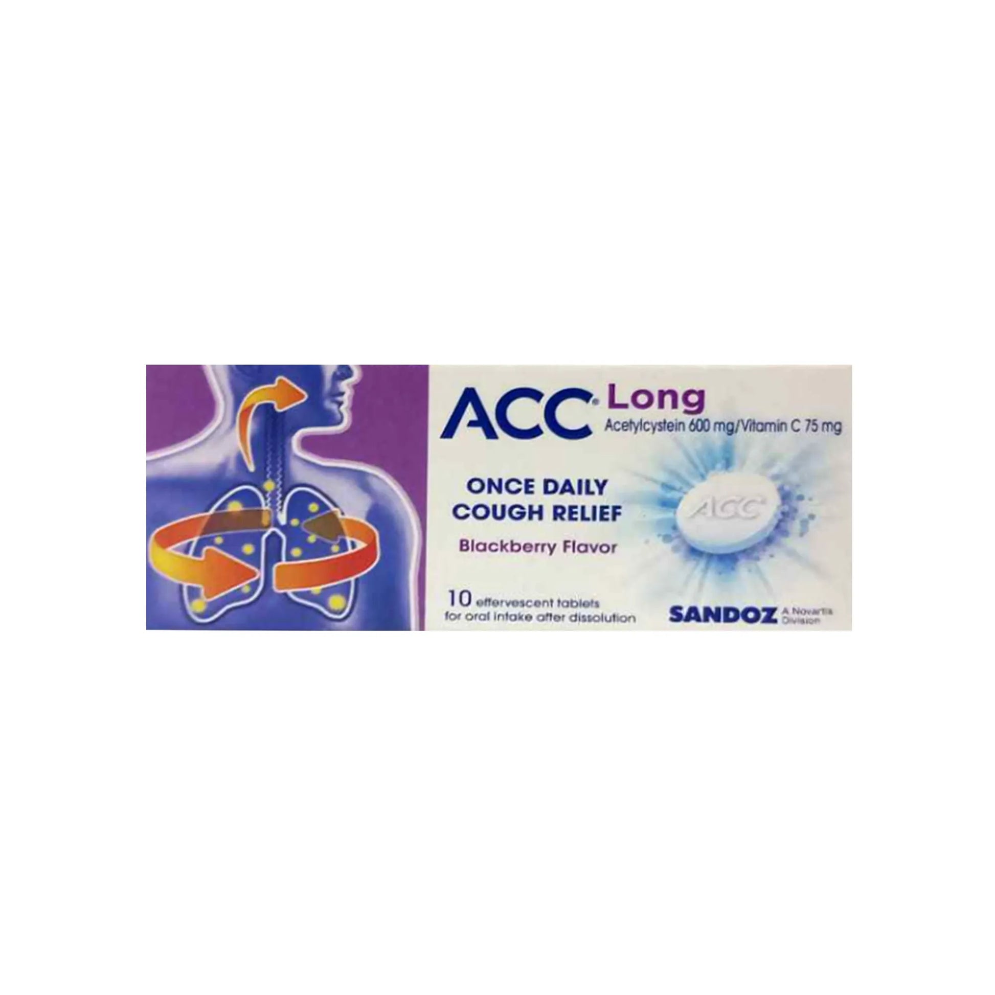 ACC Long 600 mg 10 Effervescent Tabs