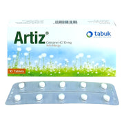 Artiz 10 mg Tabs 10'S as antihistamine