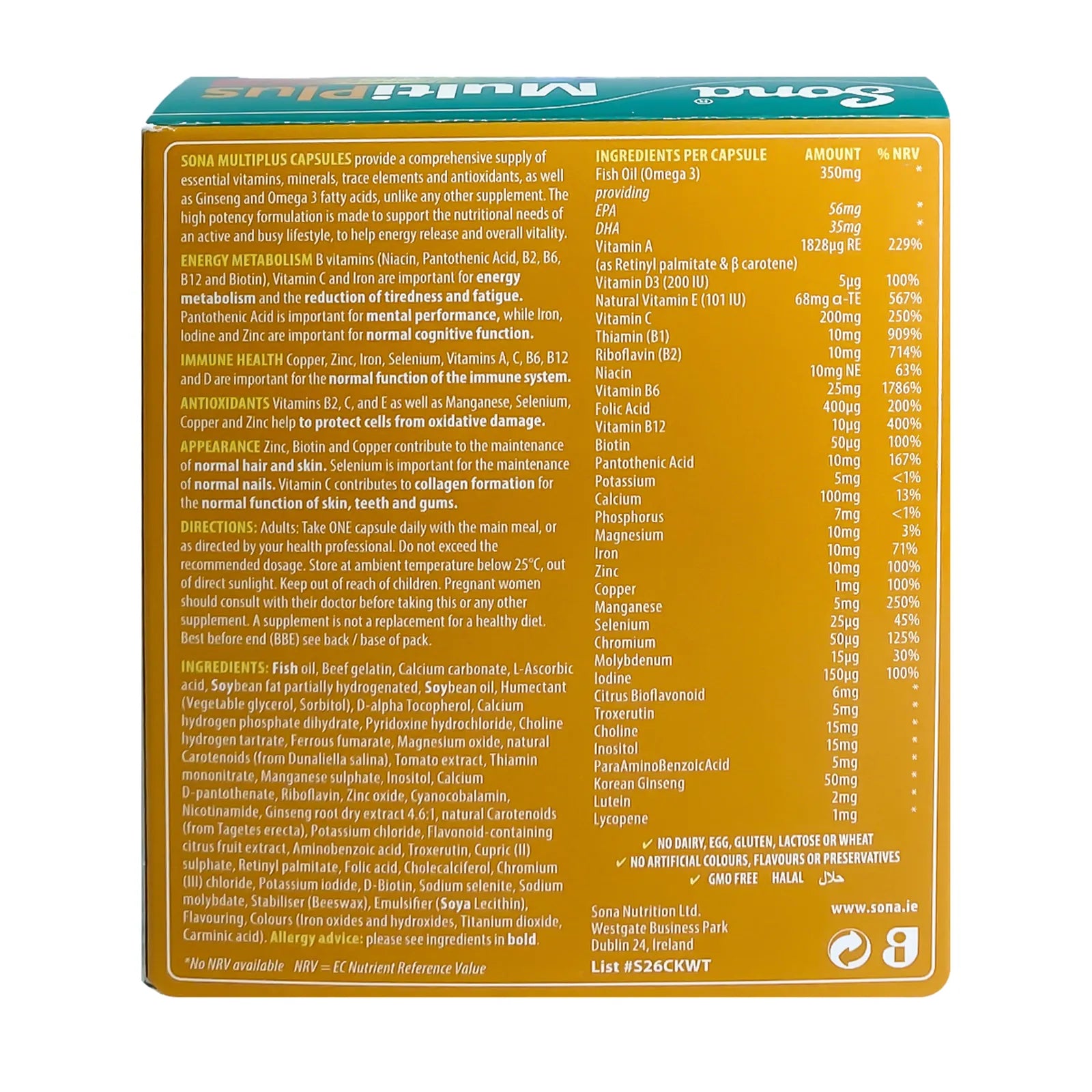 Sona Multiplus Vitamins 30 Caps