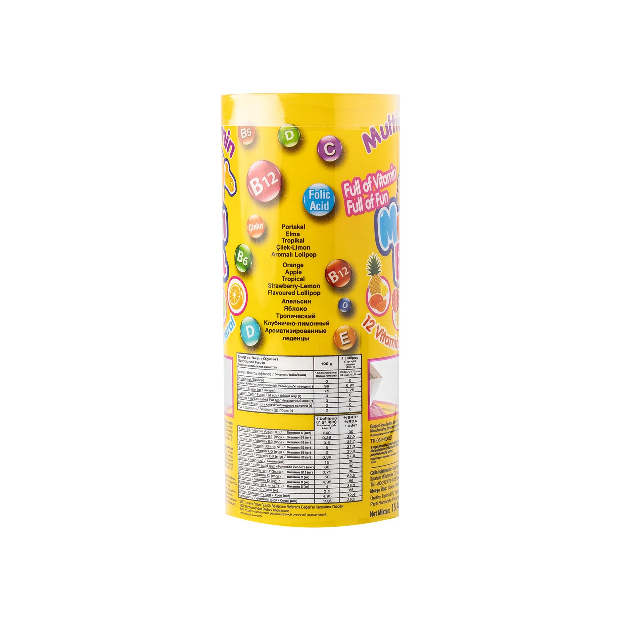 Multiball Vitamin Lollipop 7 gr X 15 Pcs