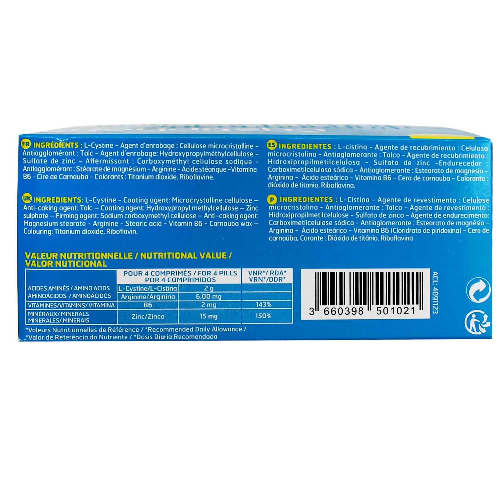 Cystiphane Biorga B6 Zinc Tabs 120'S for hair and nails health