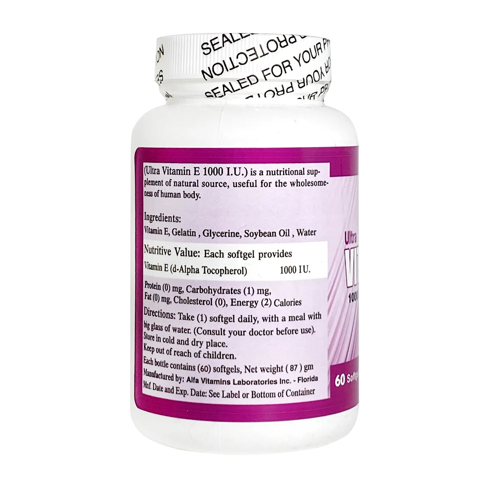Mega Pharma Ultra Vit-E 1000 IU Softgels 60'S