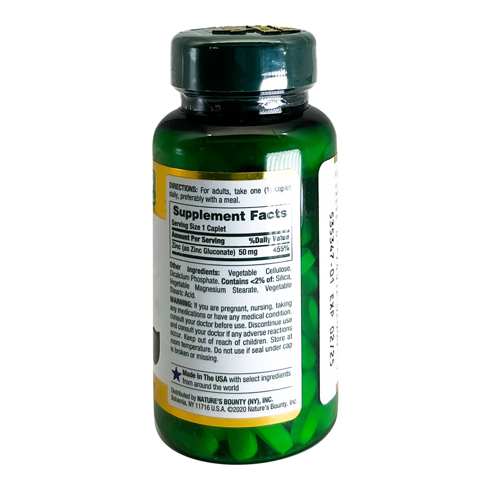 Natures Bounty Zinc 50 mg Caplets 100'S For immune health and general health