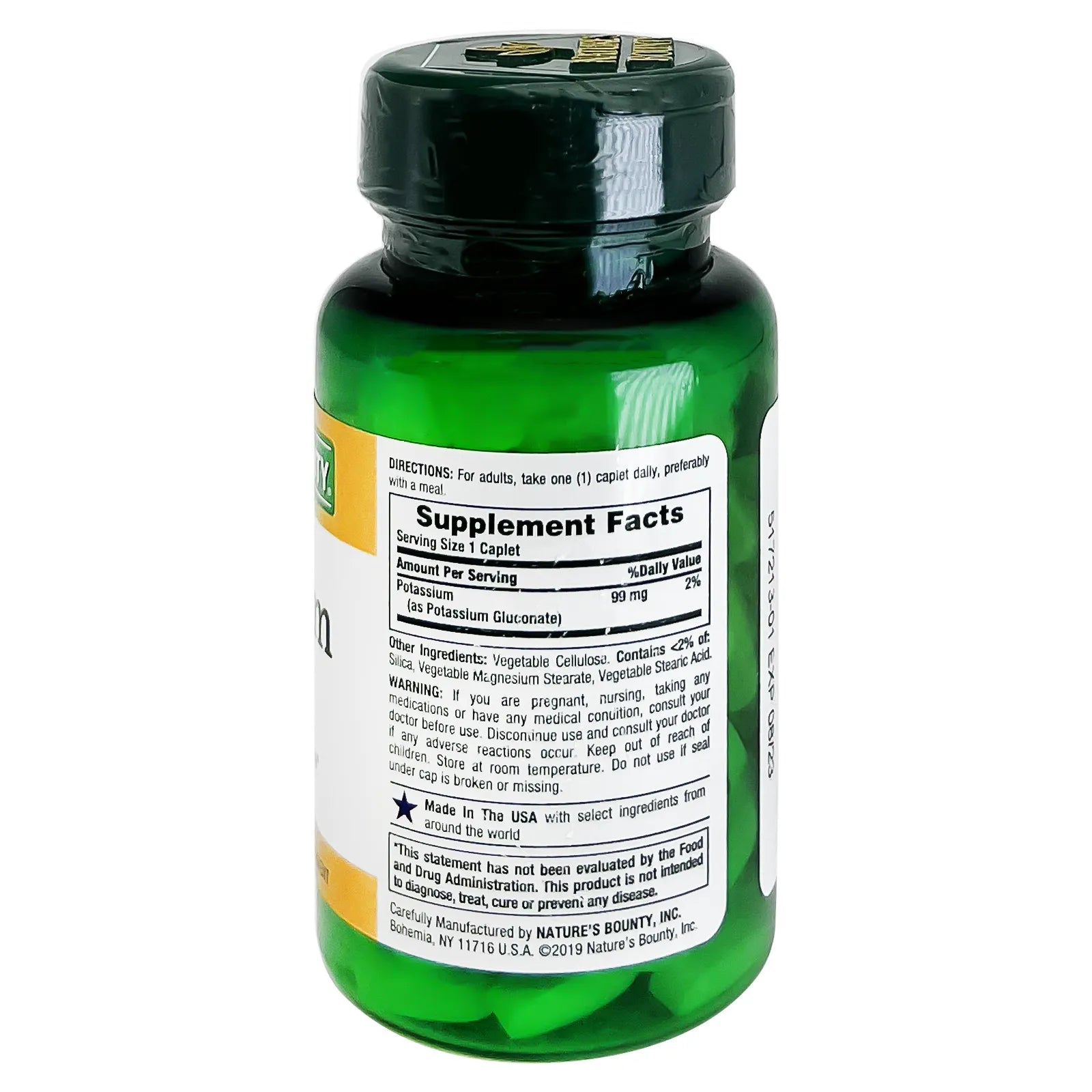 Natures Bounty Potassium 99 mg Tabs 100'S 201110 For Fluid Balance and metabolism