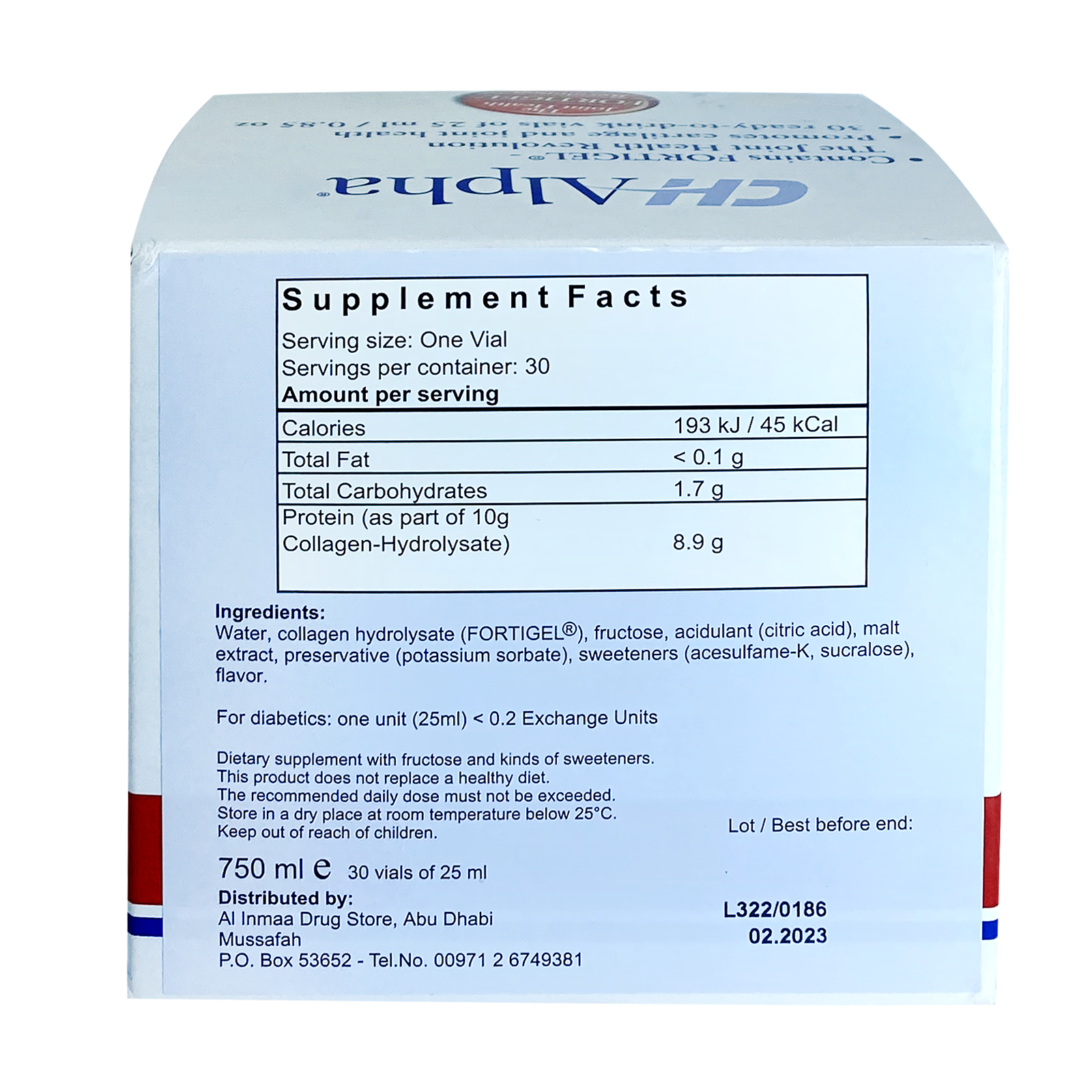 CH Alpha 30 Vials support joints