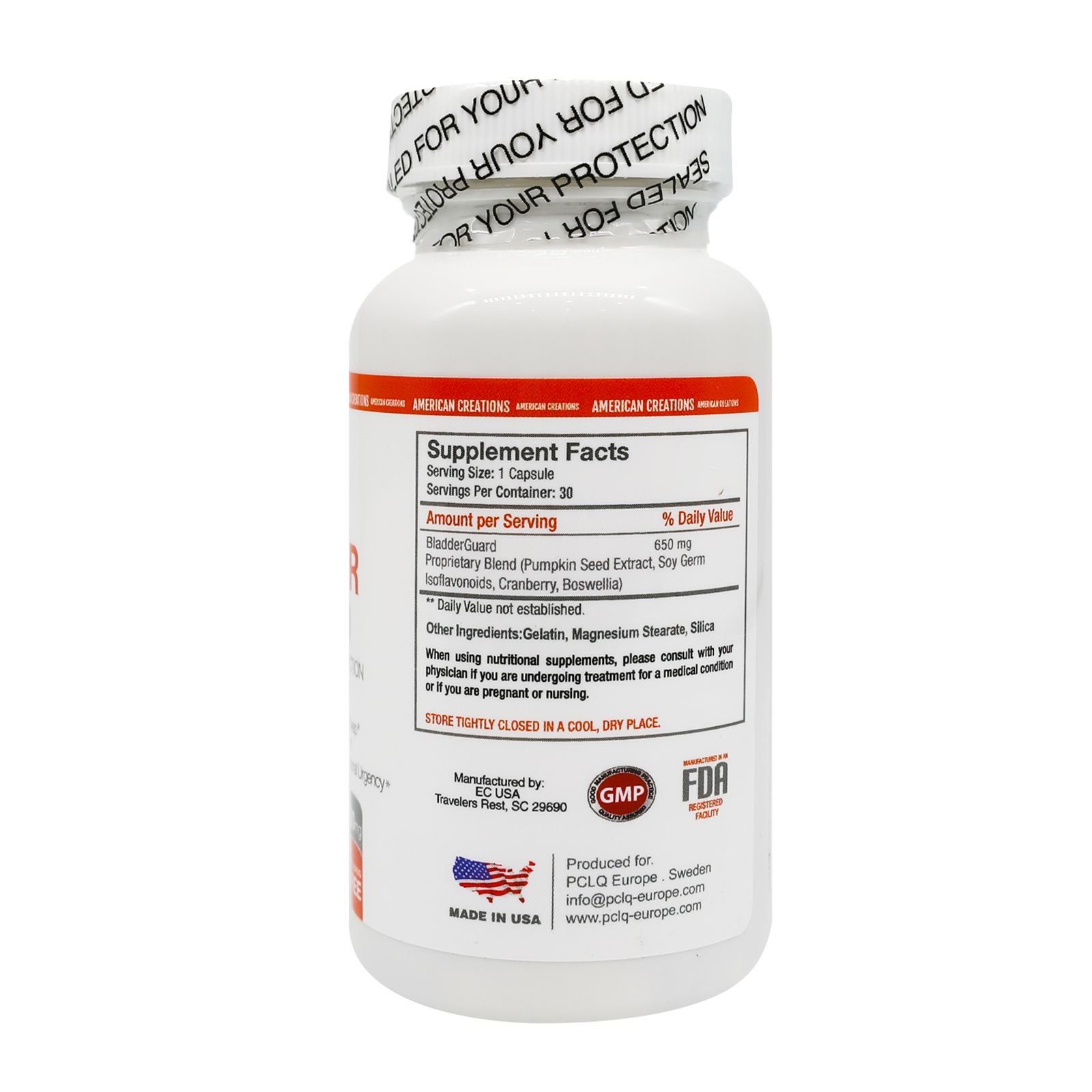 American Creations Bladder Guard Caps 30s 1803 for bladder health