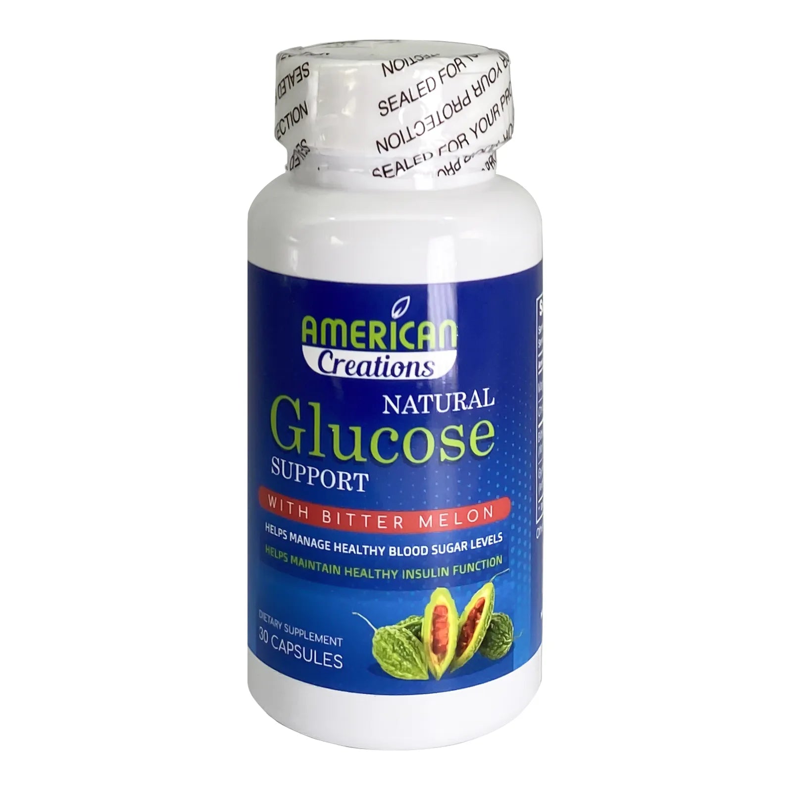 Natural Glucose Support 30Caps American Creation 1808 to reduce blood sugar