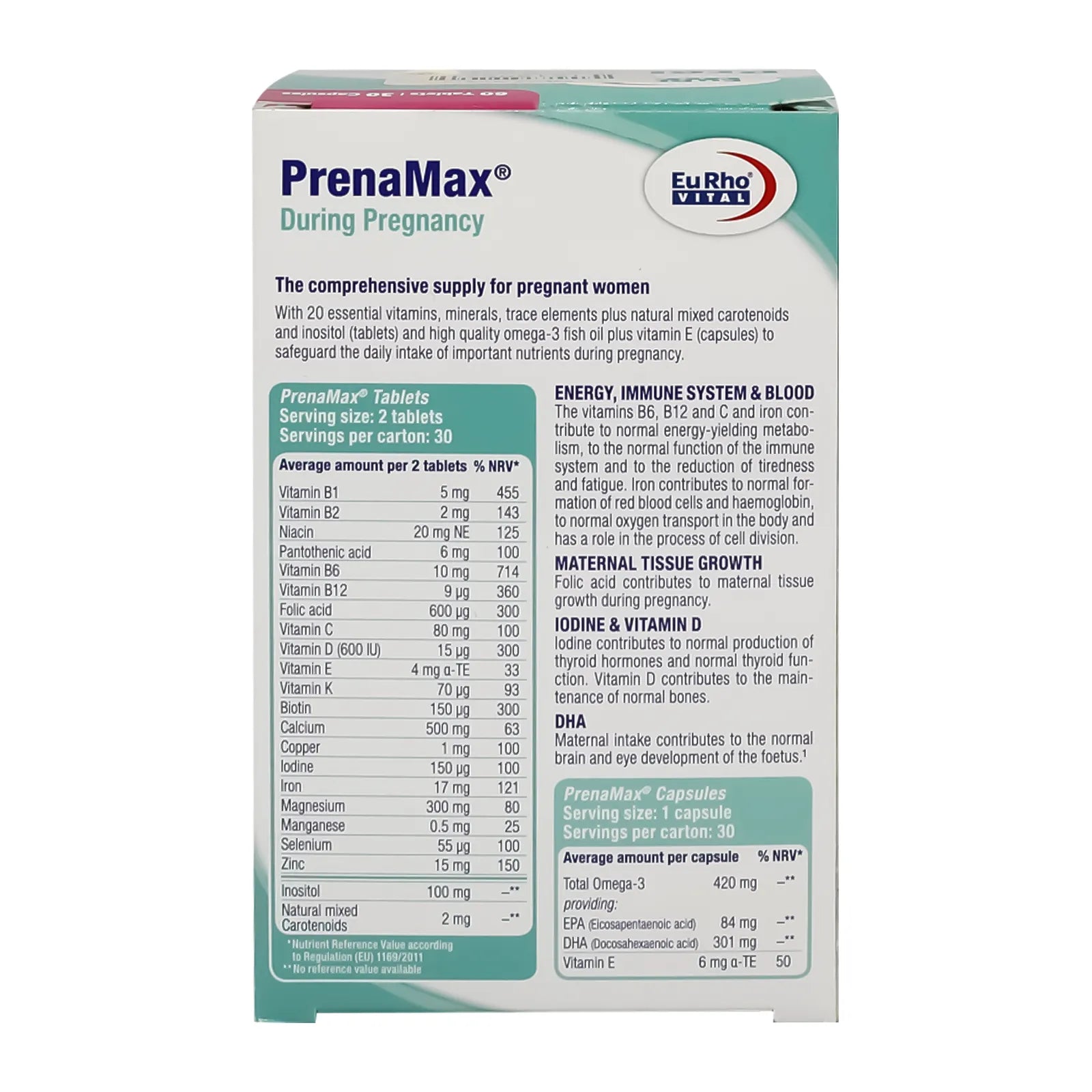 EuRho Vital Prenamax 60 Tabs + 30 Caps