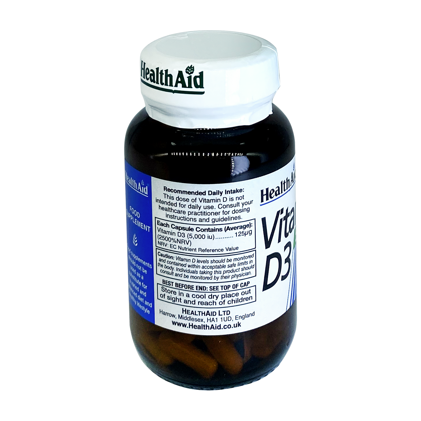 Health Aid Vitamin D3 5000 IU Caps 30'S