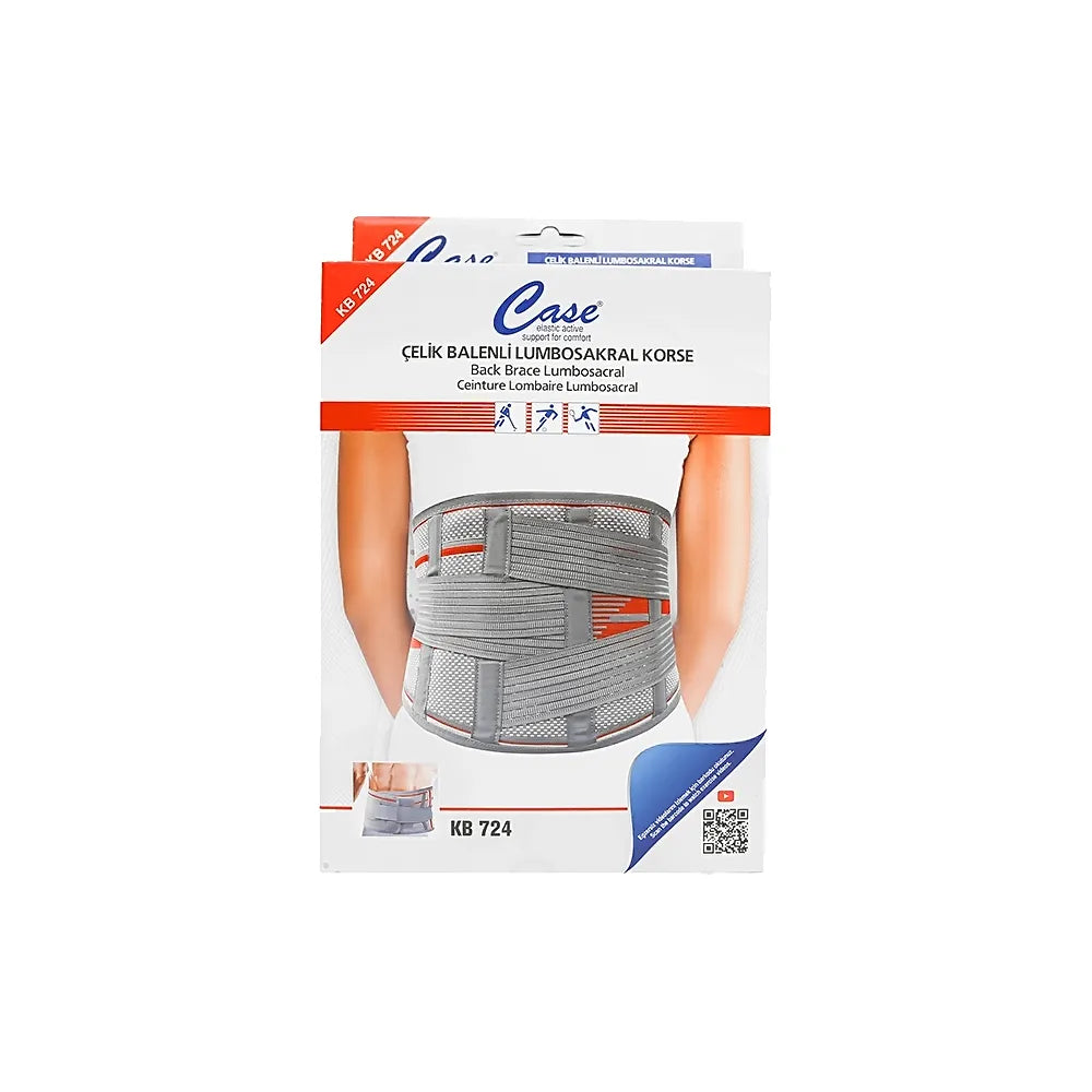 Case Back Brace Lumbosacral Gray KB 724 M-L