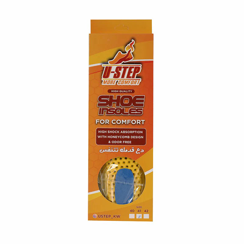 U-STEP Shoe Insoles For Comfort Honey Comb Design Size 41