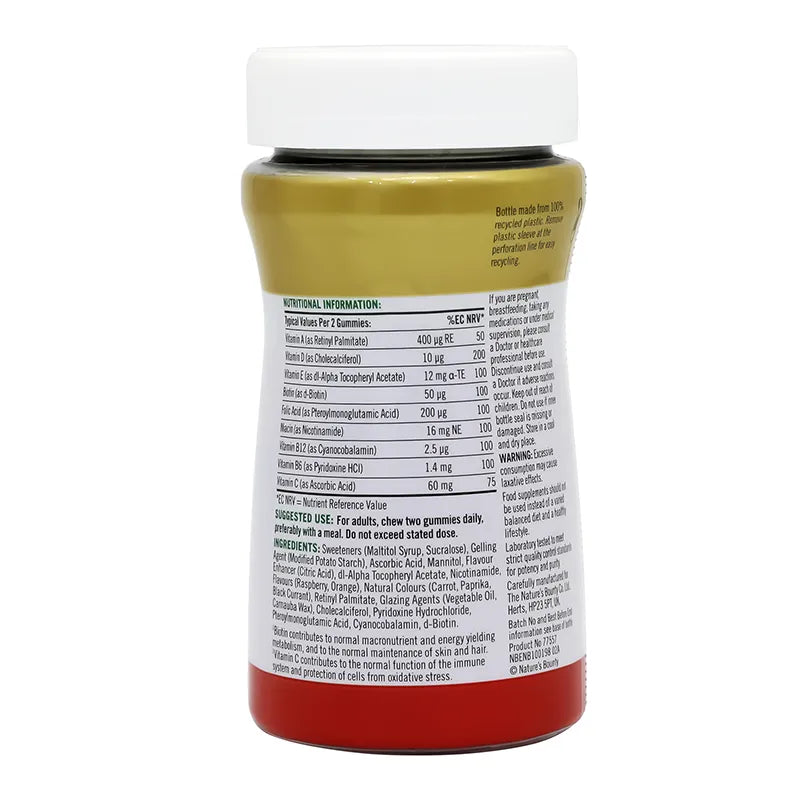 Nature's Bounty Adult Multivitamin 60 Gummies Orange And Raspberry Flavour
