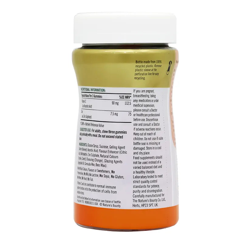 Nature's Bounty Vitamin C + Zinc 60 Gummies Orange Flavour