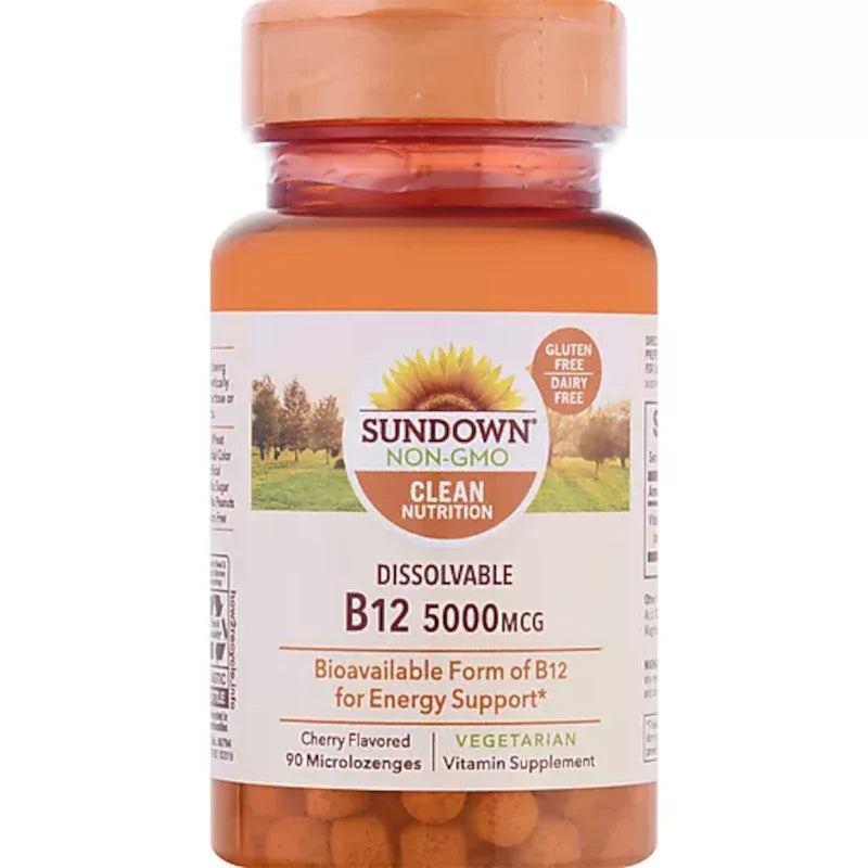 Sundown Dissolvable B-12 5000 mcg Cherry Flavored 90 Lozenges