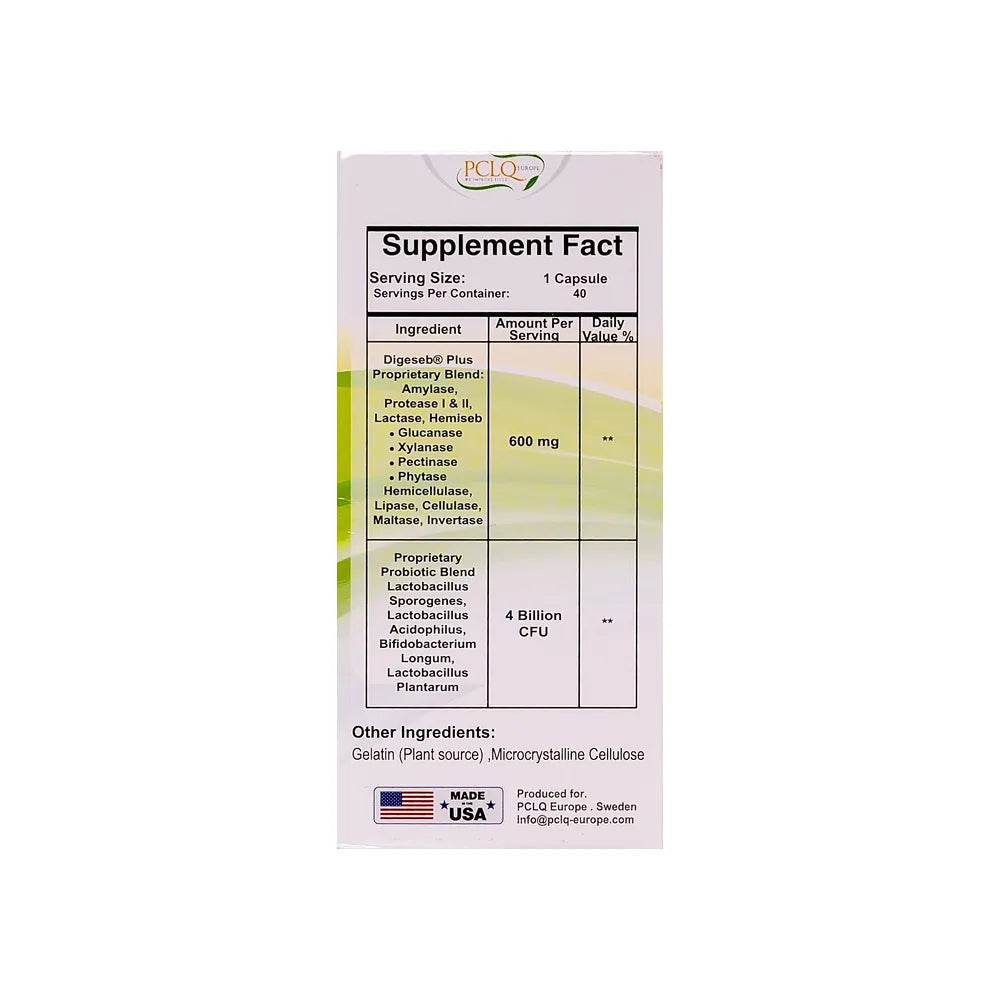 PCLQ Advance Digestive Enzymes 40 Caps