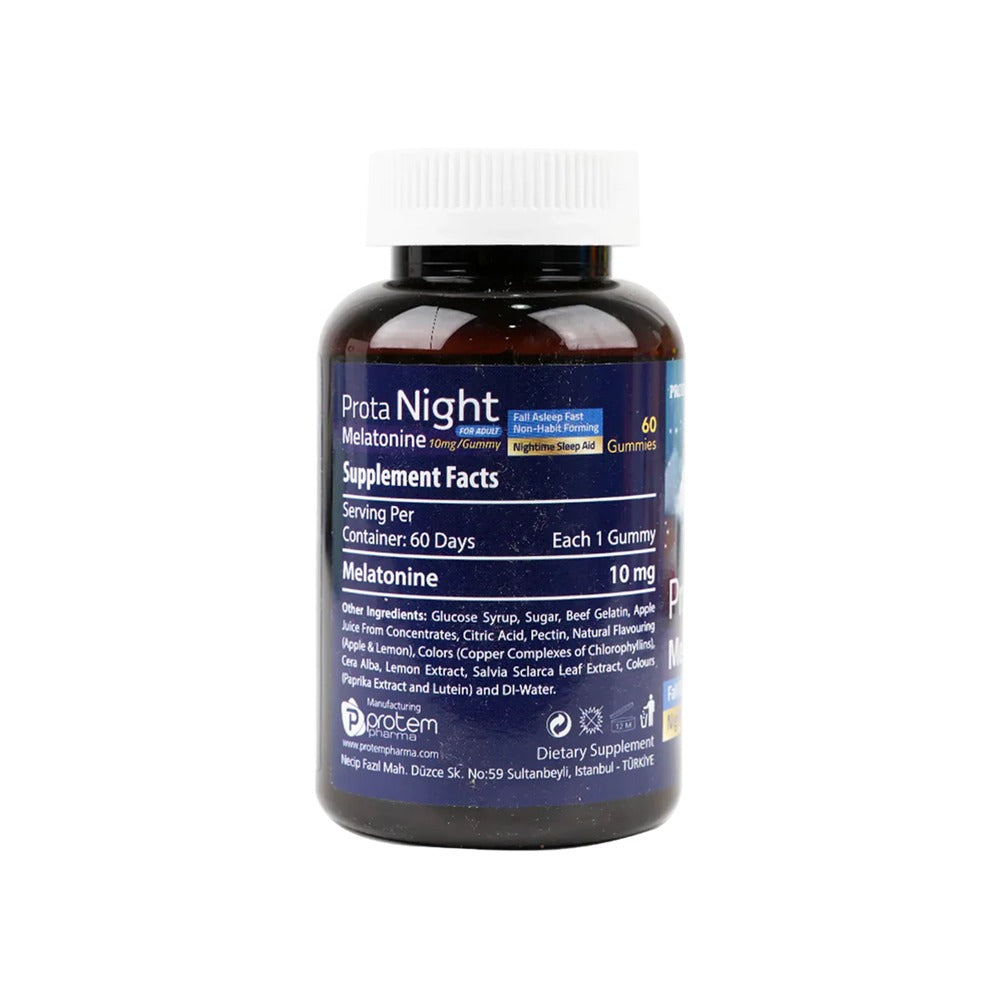Protem Pharma Prota Night Foradult Melatonine 10Mg 60Gummies