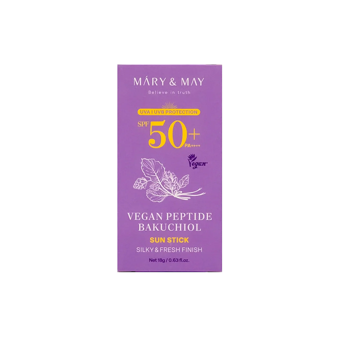 MARY&MAY Vegan Peptide Bakuchiol Sun Stick SPF50+ PA+ 18g