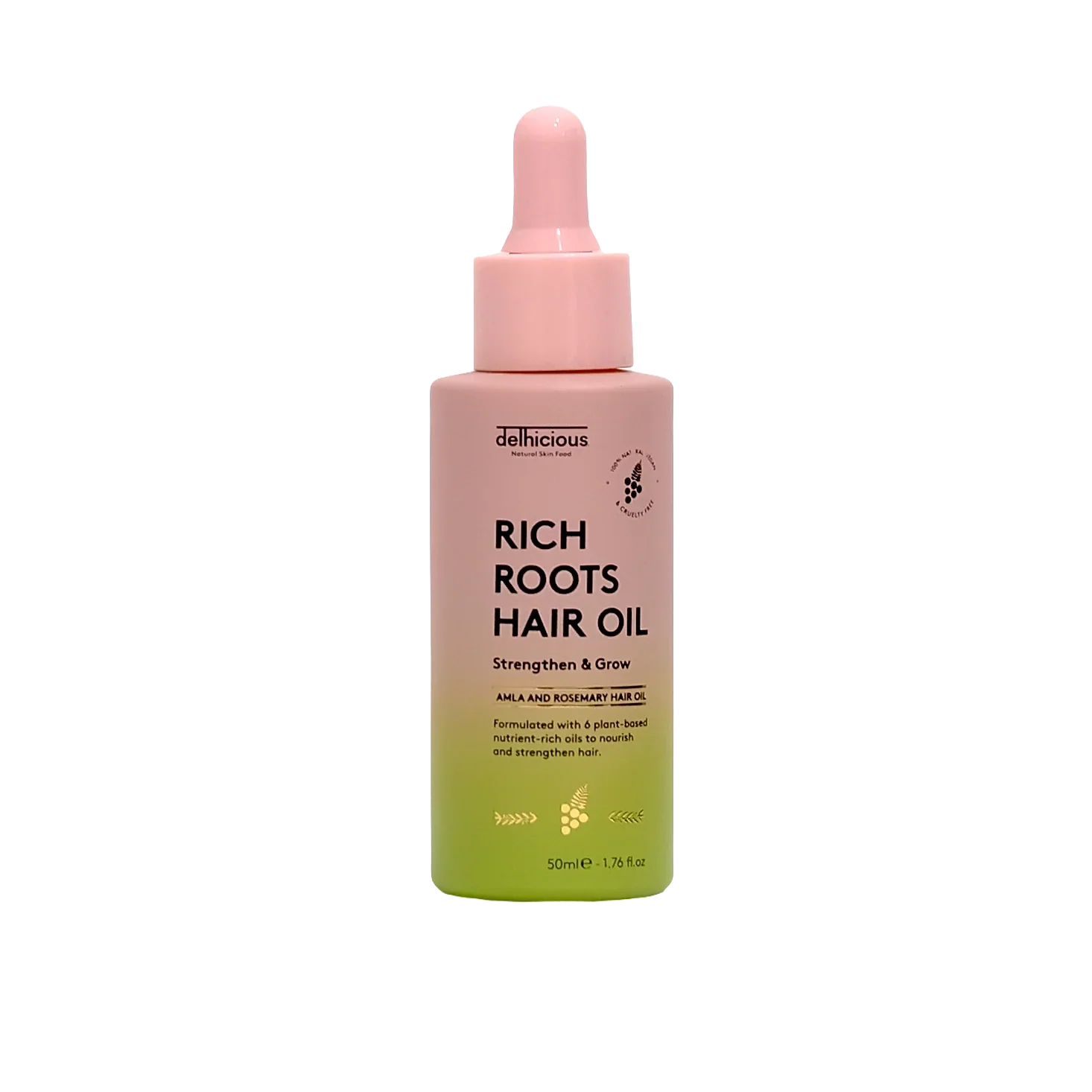 Delhicious Rich Roots Hair & Scalp Oil - Amla & Rosemary (50Ml)