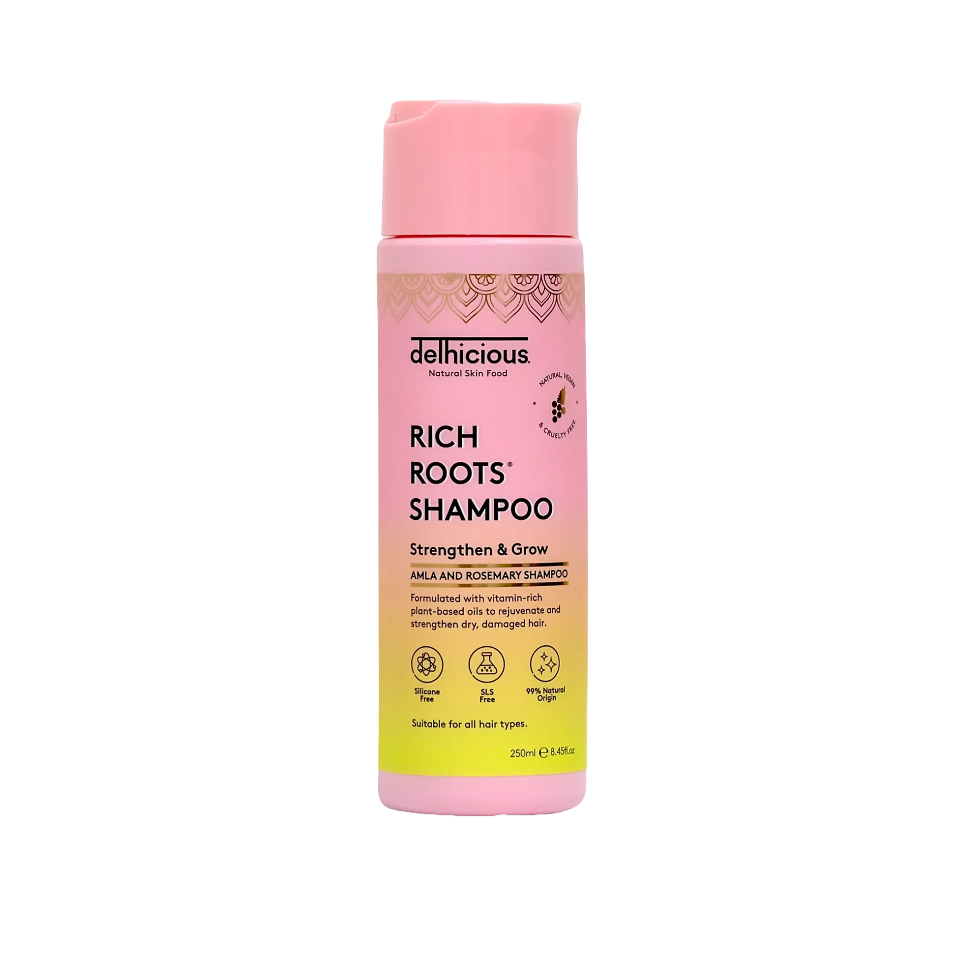 Delhiciousrich Roots Strengthen & Moisturise Shampoo - Amla & Rosemary (250Ml)
