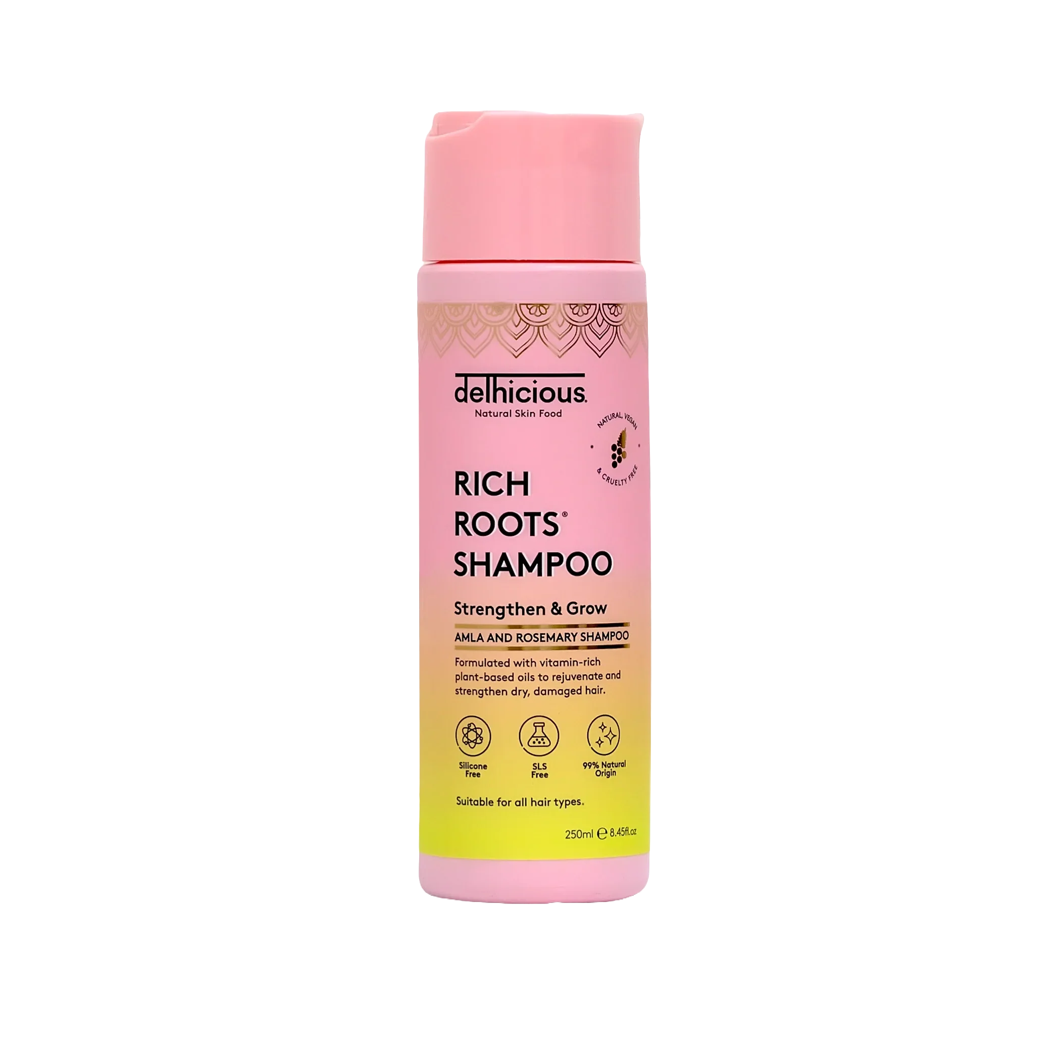 Delhiciousrich Roots Strengthen & Moisturise Shampoo - Amla & Rosemary (250Ml)