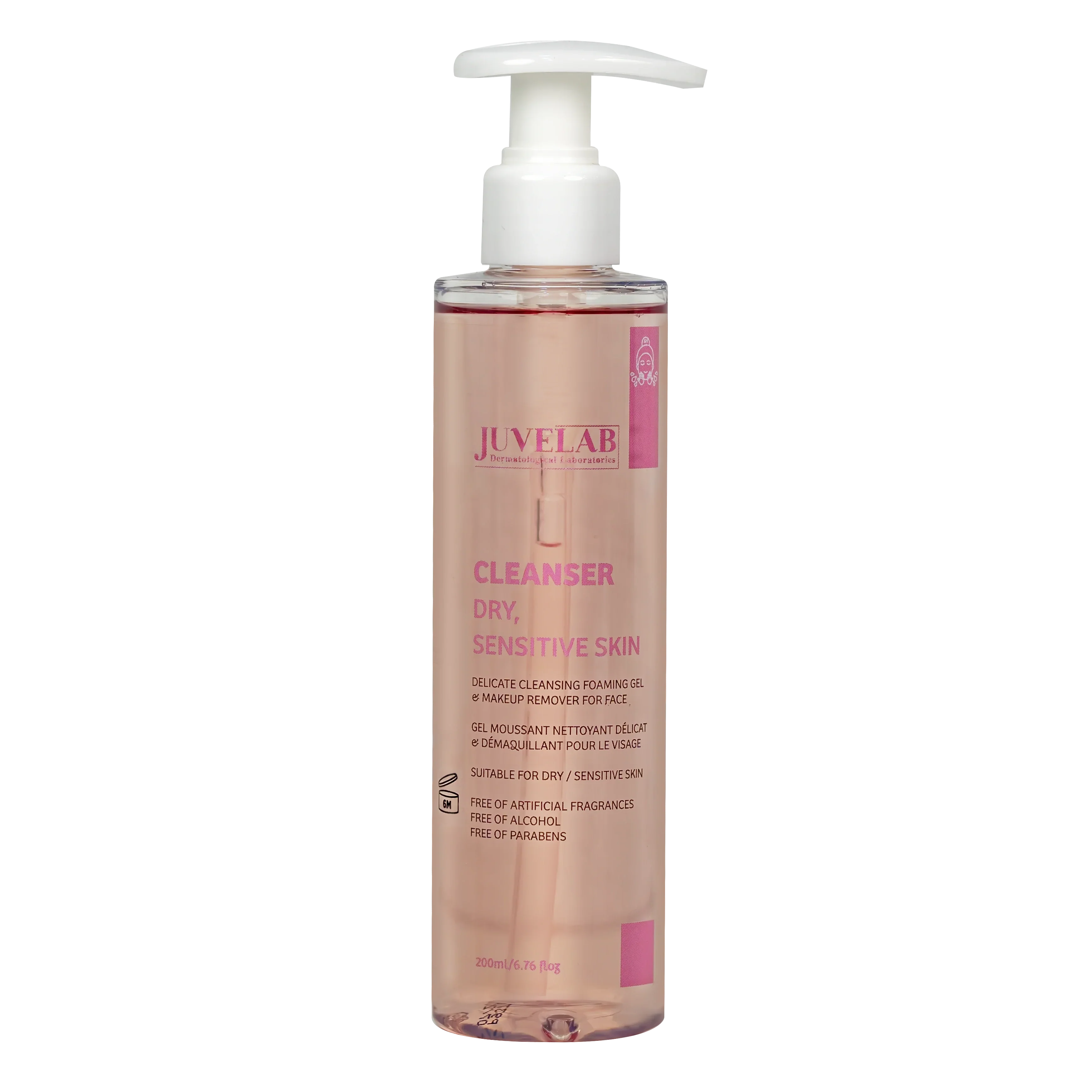 Juvelab Delicate Cleansing Foaming Gel For Dry And Sensitive Skin 200Ml