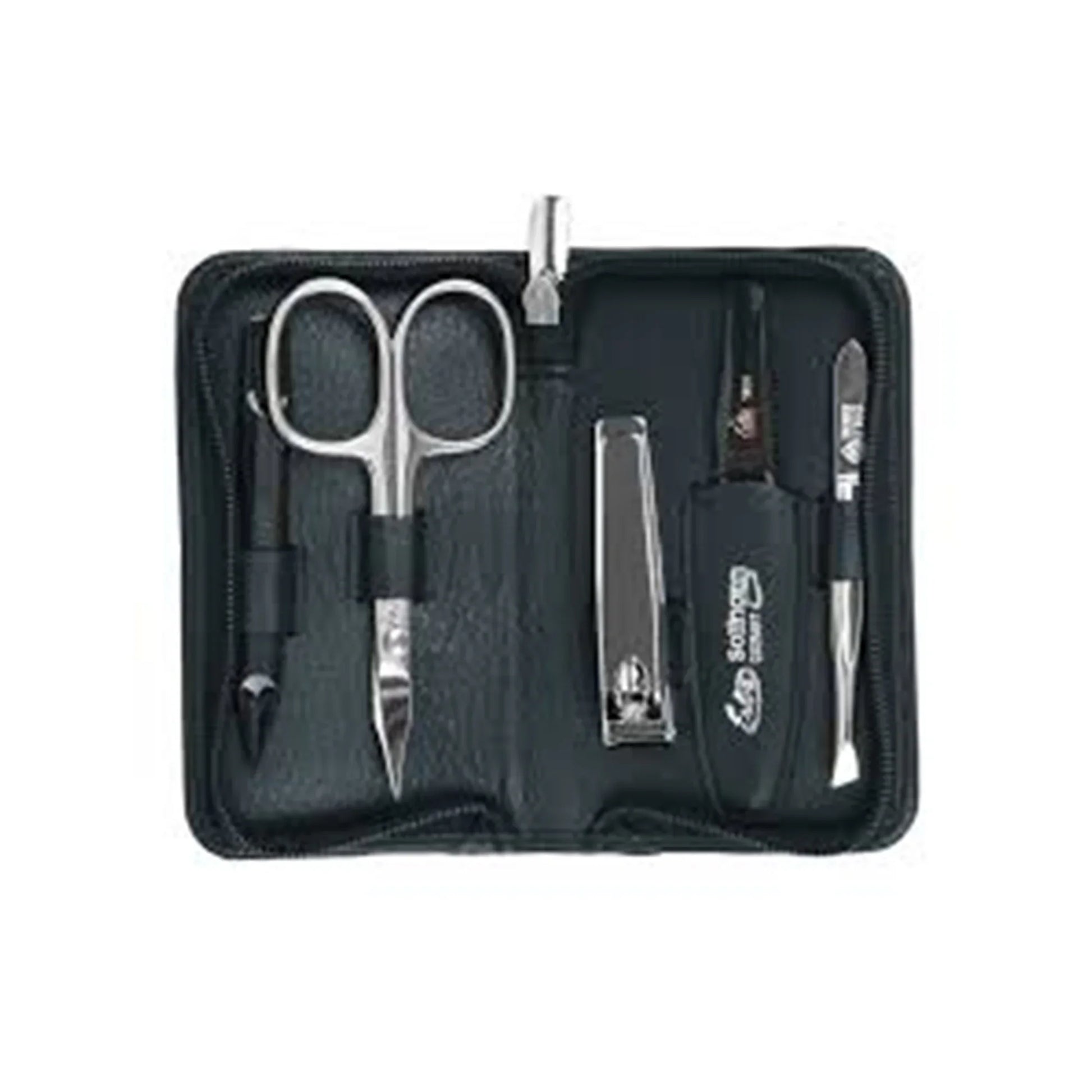 Erbe Solingen-Manicure Case5Pc Black Leather # 99266