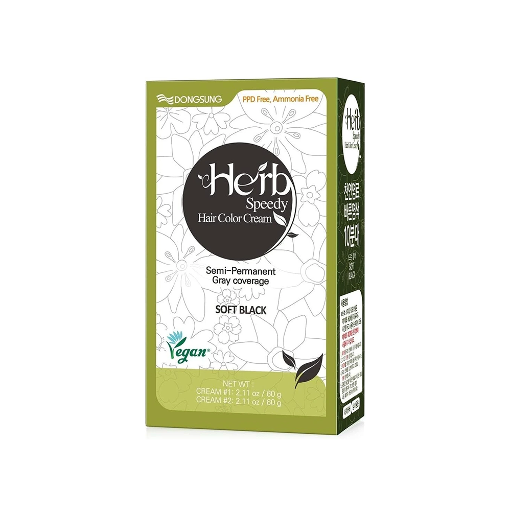 Herb Speedy Hair Color Cream Ammonia Free Soft Black