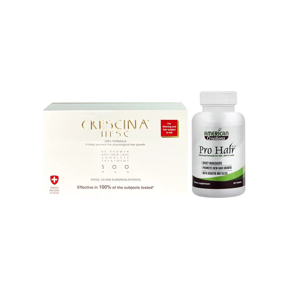 offer package pro hair + crescina 500 man 10+10