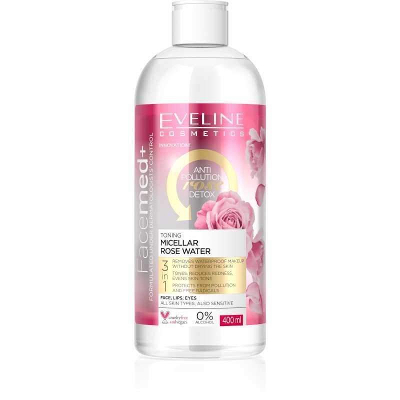 Eveline Facemed Toning Micellar Rose Water 400 Ml make up remover
