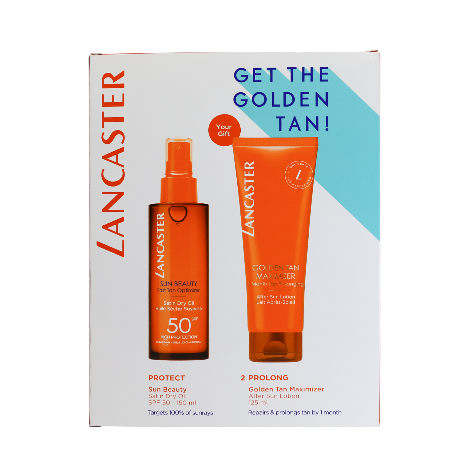 Lancaster S.B. Satin Dry Oil SPF 50 - 150Ml + G.T.M. Tan After Sun Lotion 125 Ml Offer