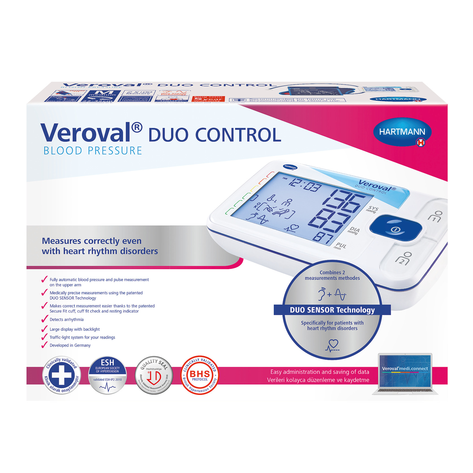 Hartmann Veroval Duo Control B.P upper arm (Large Cuff) P1