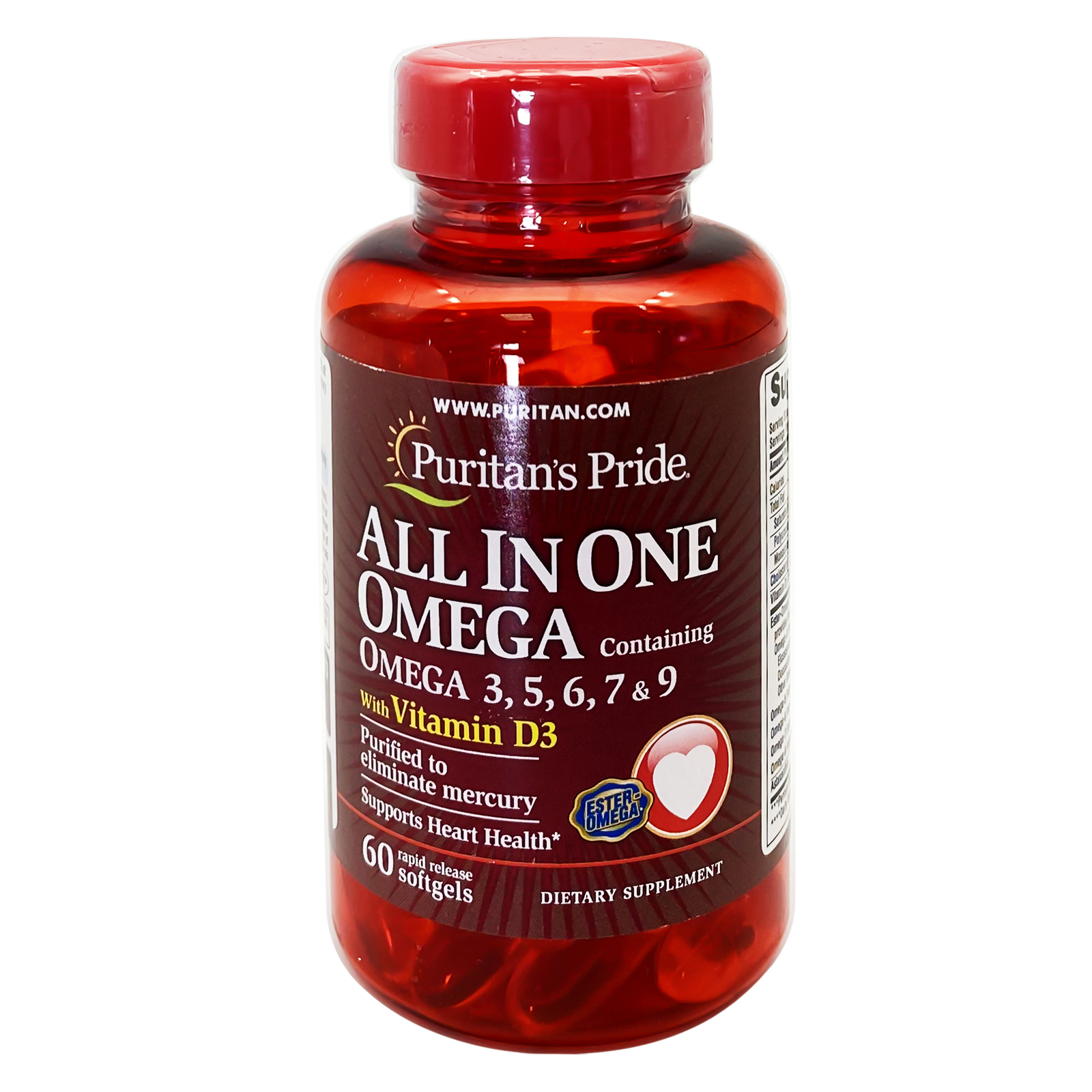 P.Pride All in One Omega with Vit D3 Softgels 60'S
