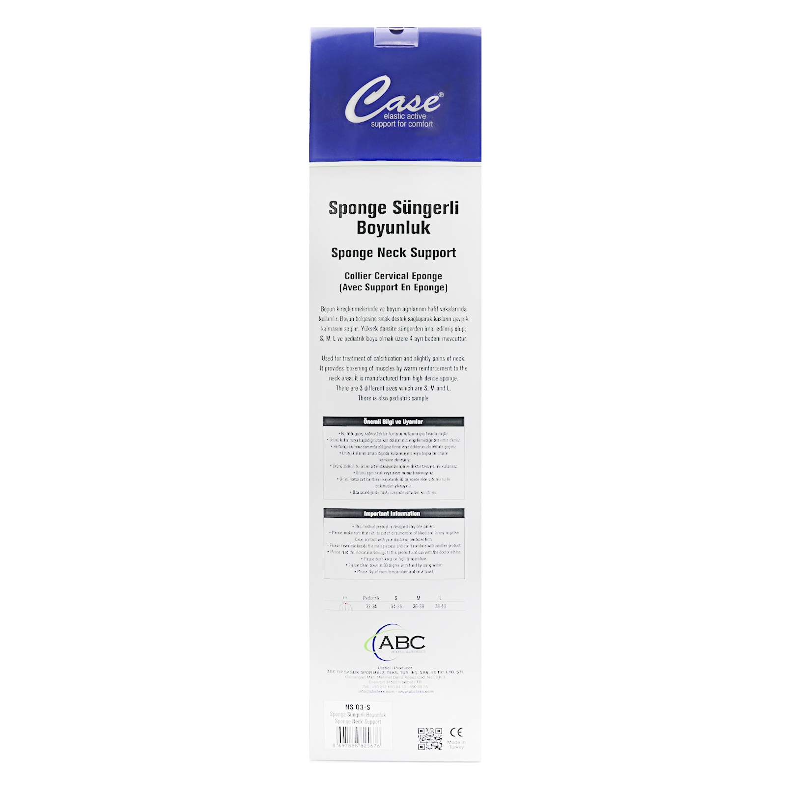 Case Sponge Neck Support  S