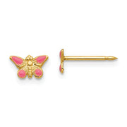Inverness 841C GP Pink Butterfly Earrings 24KT