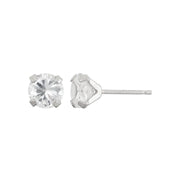 Inverness 353C Stainless Steel Clear CZ Earrings 7mm