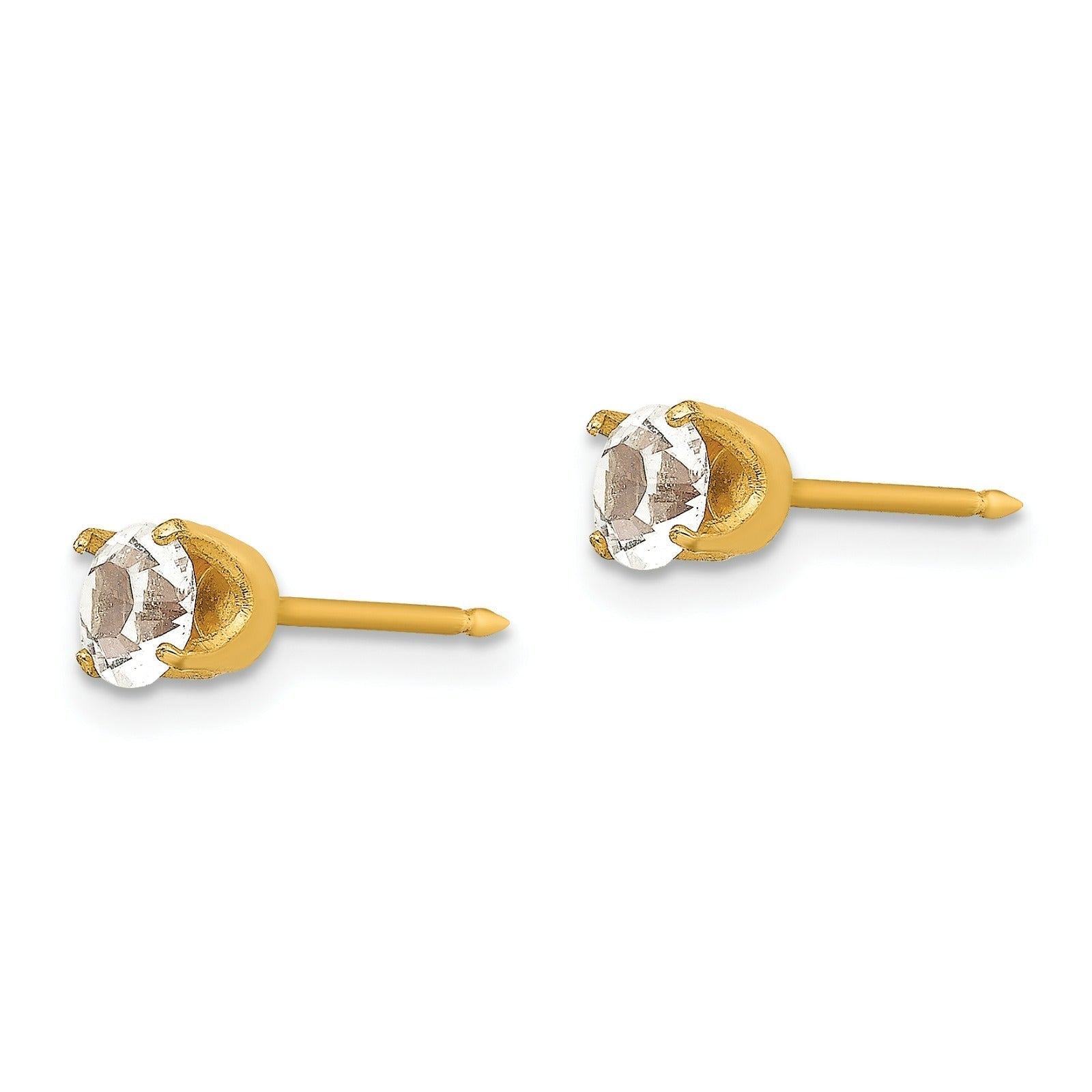 Inverness 31C GP Crystal Earrings 24KT 5mm