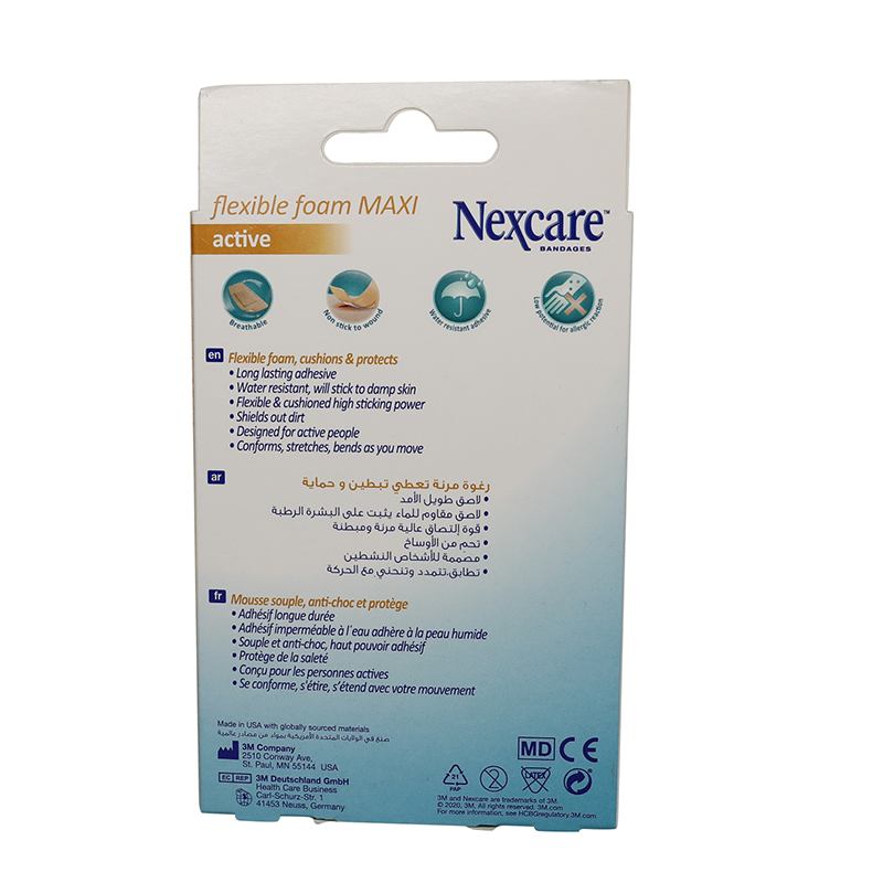 Nexcare Flexible Foam Maxi Active Bandages 50*101 mm 10'S
