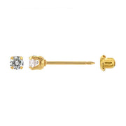 Inverness 96C GP Crystal April Earrings 14KT 3mm