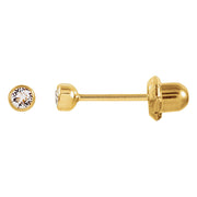 Inverness 5C GP Crystal Bezel Earrings 14KT 4mm