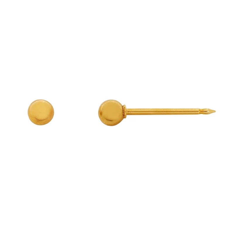 Inverness 12C GP Ball Earrings 24KT 5mm