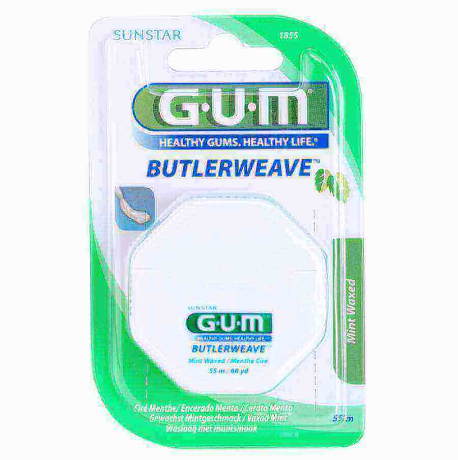 Butler Gum Butlerweave Dental Floss Waxed Mint 55 m 1855