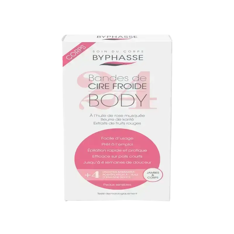 Byphasse Cold Wax Strips Legs & Body For Sensitive Skin 3472
