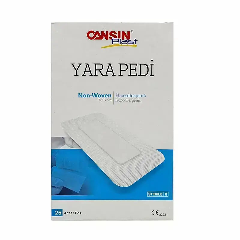 Cansin Plast Non-Woven Surgical Wound Dressing 9x15 cm 25 Pcs