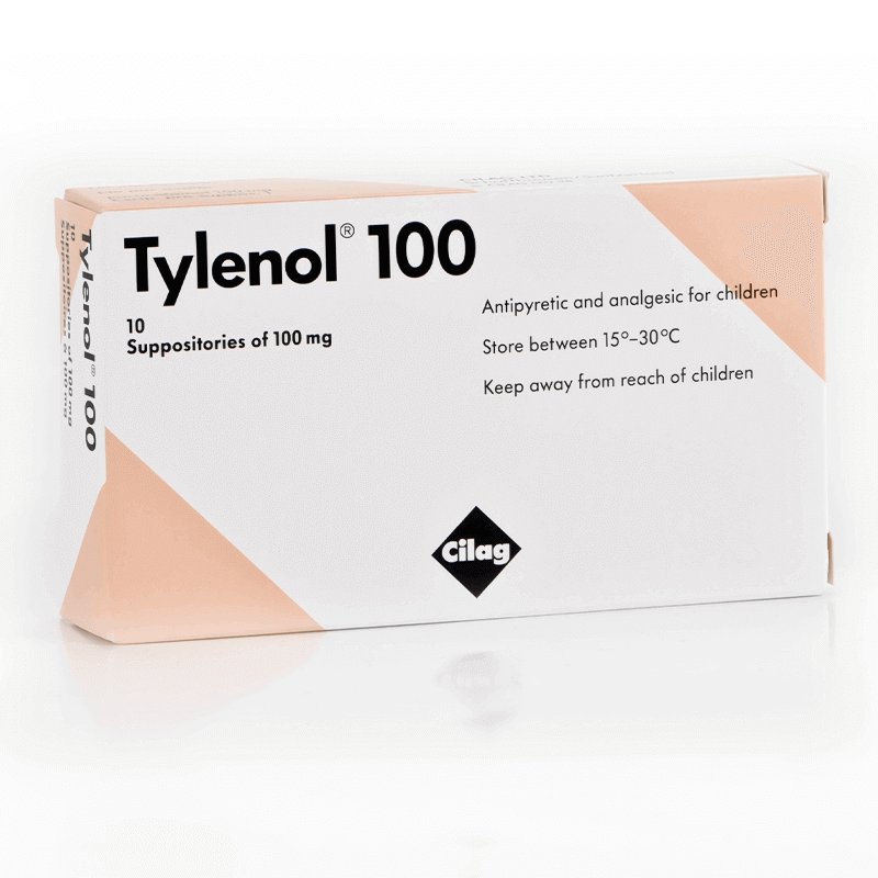 Tylenol 100 mg 10 Suppositories As Analgesic