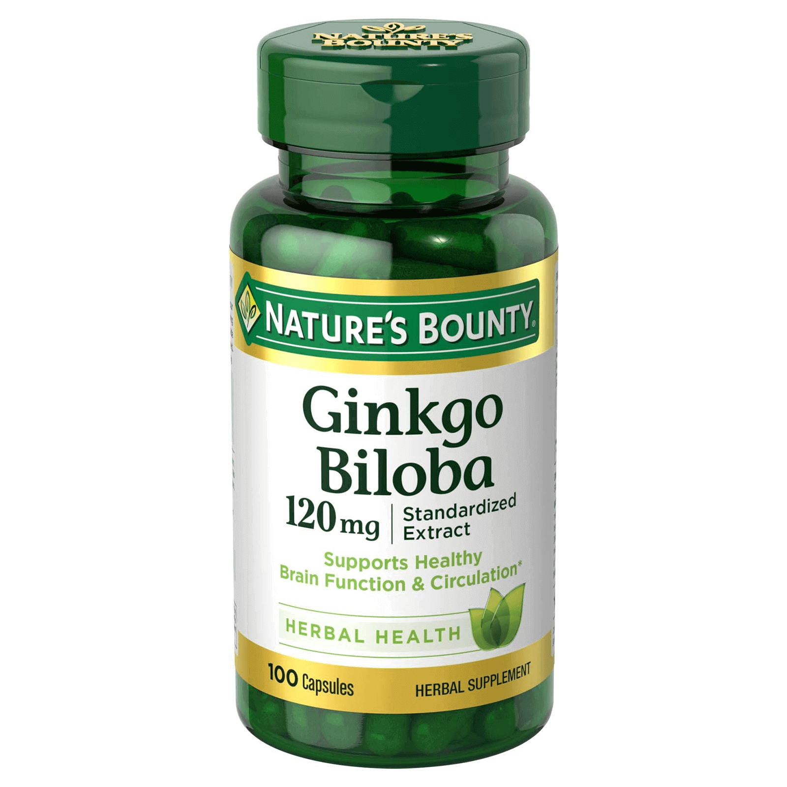 Natures Bounty Ginkgo Biloba 120 mg Caps 100'S 204544 For brain functions
