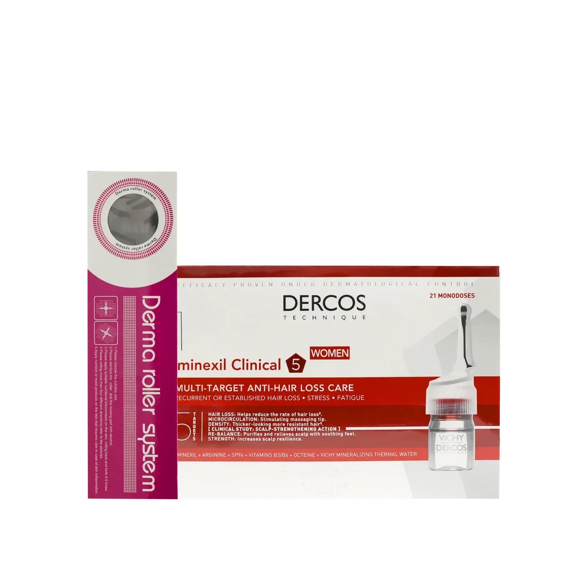 Vichy Eid Kit Aminexil Women Ampoules + DRS Derma Roller