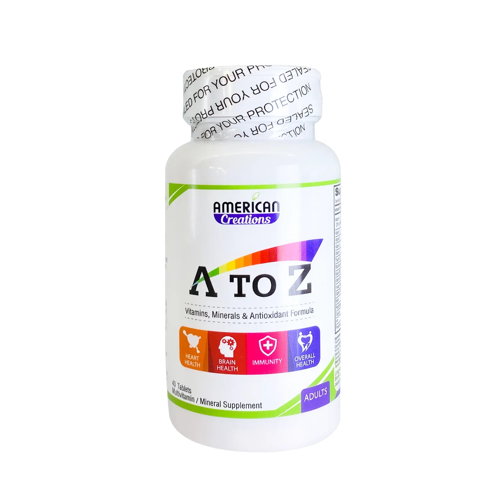 American Creations A to Z Tab 40'S for overall health