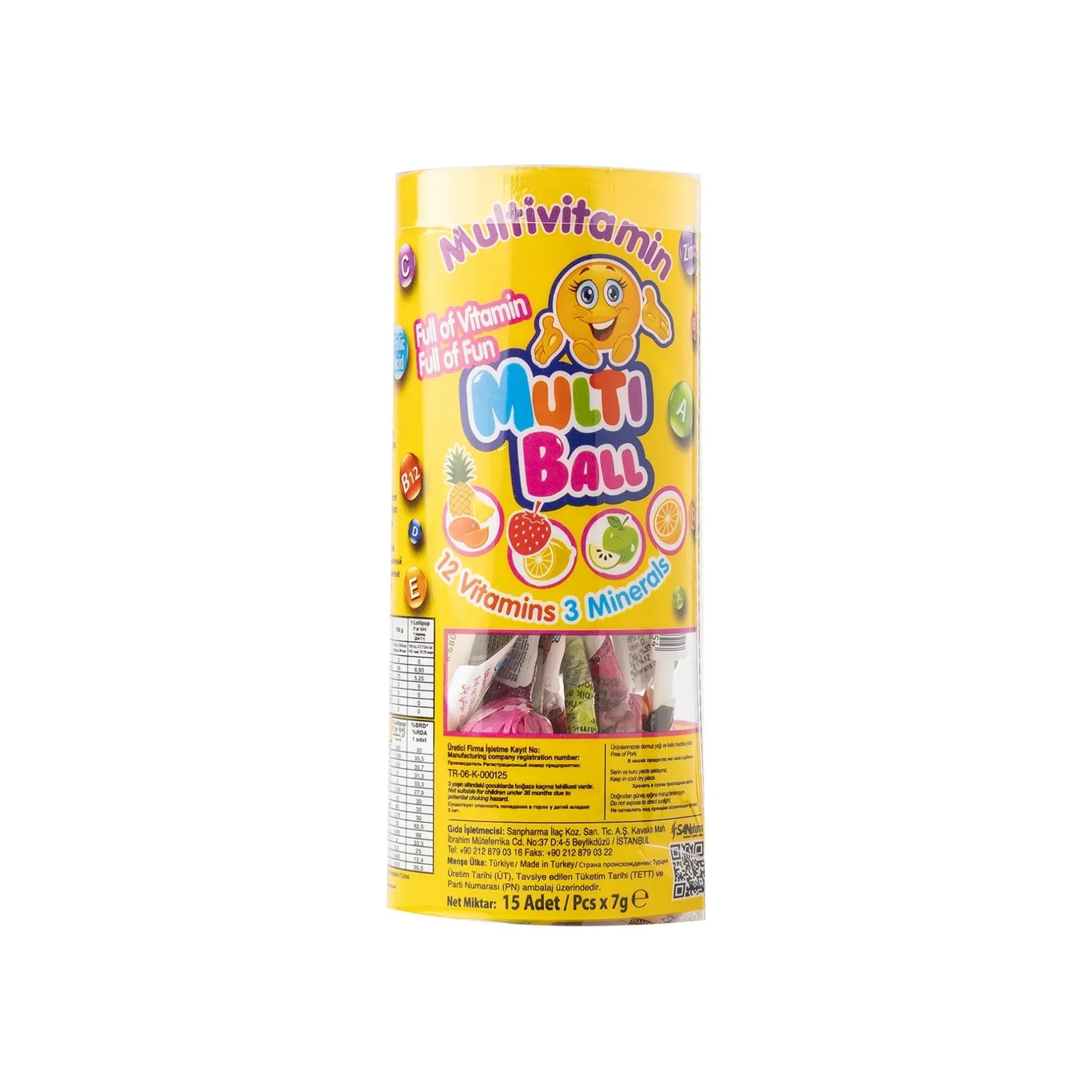 Multiball Vitamin Lollipop 7 gr X 15 Pcs